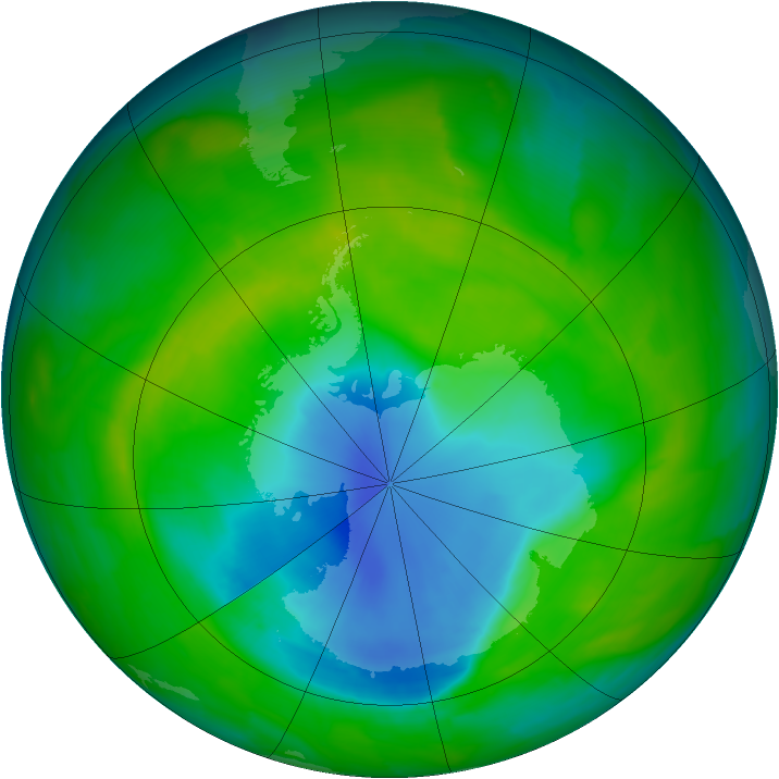 Antarctic ozone map for 13 November 2013